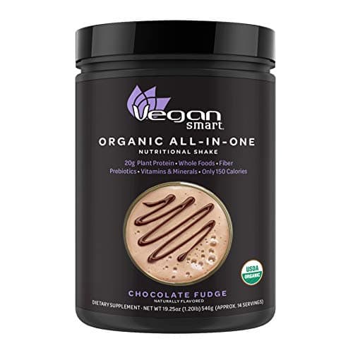 Vegansmart Plant Based Organic Protein Powder by Naturade, All-in-One Nutritional Shake - Chocolate Fudge (14 Servings)