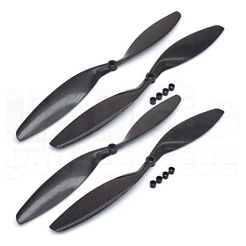 USAQ 4pcs 12x3.8 Carbon Fiber Propellers 1238 (2) CW (2) CCW 3K Carbon Fiber Balanced