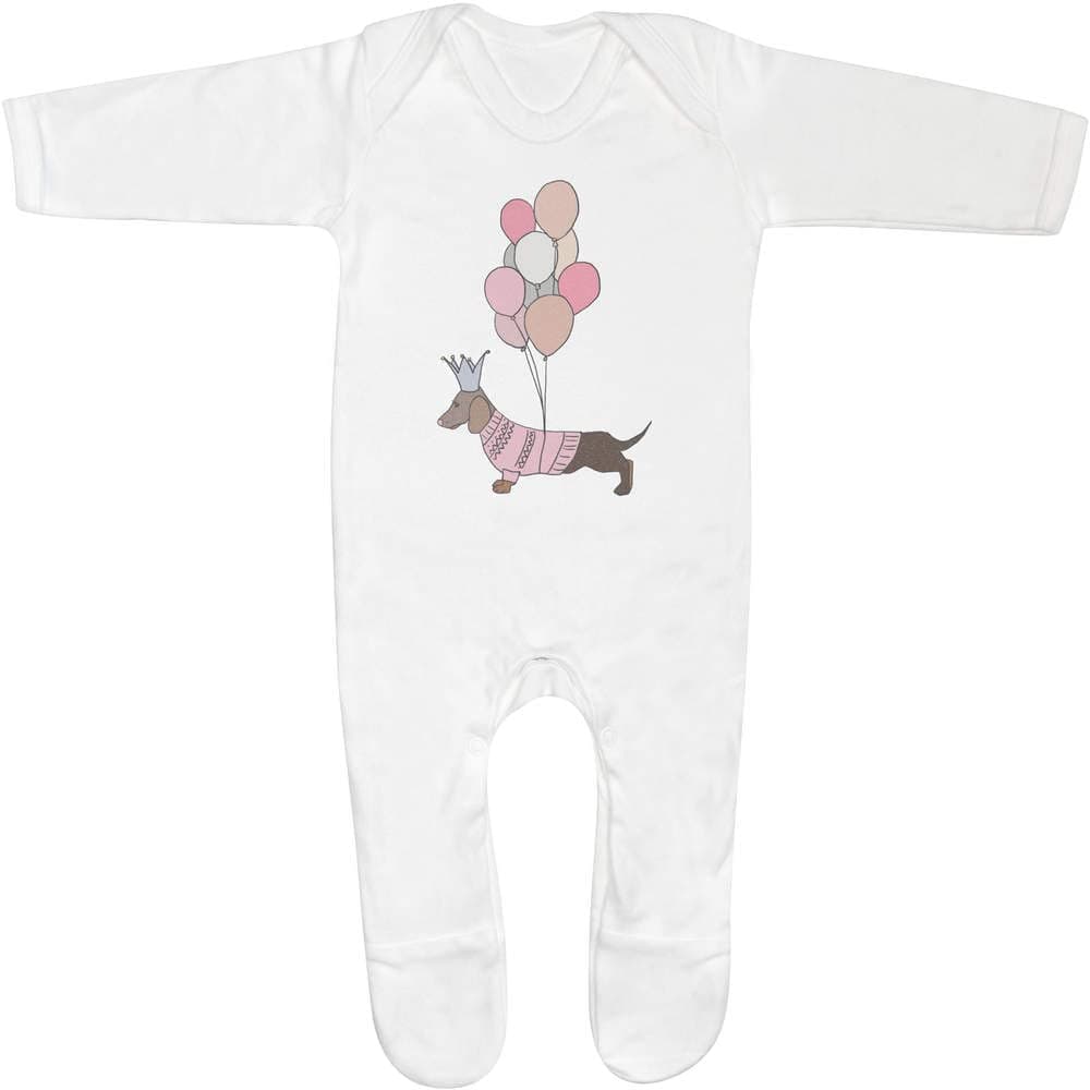 AzeedaDachshund With Balloons' Baby Romper Jumpsuits/Sleep suits (SS028089)