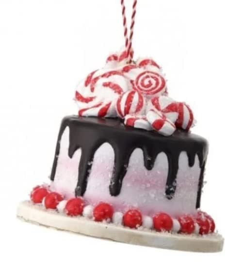 Faux Cake Ornament Resin Peppermint Chocolate Ornament Wreath Attachments Faux Peppermint Cake Decor Tree Ornaments Christmas Cake Decor