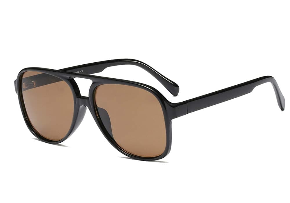 Freckles Mark Vintage Retro 70s Sunglasses for Women Men Classic Large Square Aviator Trendy Glasses