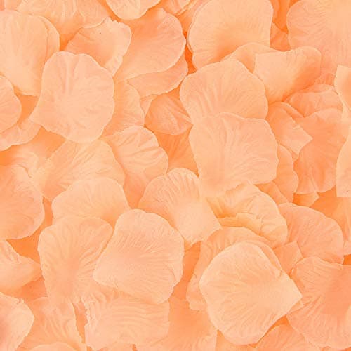 Sorive 3000 Pieces Dark Red Silk Rose Petals Artificial Flower Petals for Wedding Confetti Flower Girl Bridal Shower Hotel Home Party Valentine Day Flower Decoration (Peach)