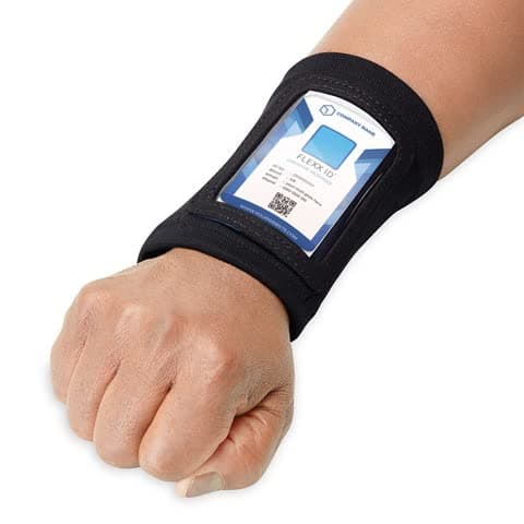 PRO (XL) Secure RFID-Enabled Clear Window Arm Badge Holder Wallet with Velcro Pocket - Quick Hands-Free Access for Secured Areas - Ski Pass Holder - Ideal for Work, Gym, Travel - Black (XL)