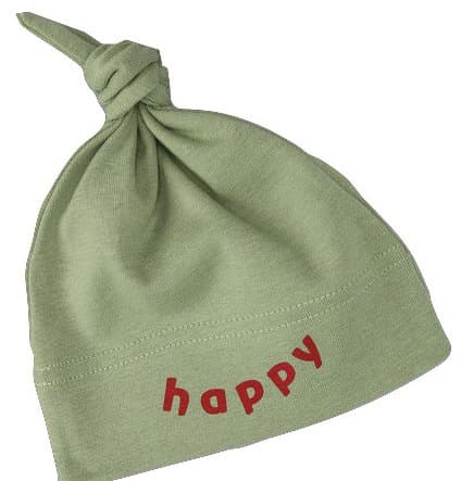 Organic Hat-Happy Green size One size 3-12 months