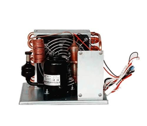 Portable DC Condenser Unit Direct Refrigeration Unit with Rotary Compressor R134A Refrigerant - for Fluid Chiller Water Dispenser Miniature Freezer Portable Cooling System (24V - 12.5A)