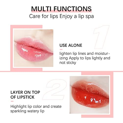 Hydrating Lip Glow Oil, Nourishing Glossy Transparent Lip Oil, Plumping Lip Oil, Moisturizing Lip Balm, Non-sticky Tinted Toot Lip Balm for Lip Care (Rosewood)
