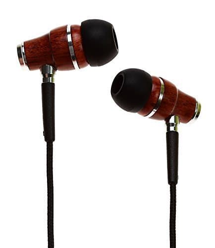 Symphonized NRG Premium Genuine Wood in-Ear Noise-isolating Headphones, Earbuds, Earphones with Microphone (Black)