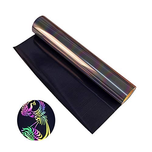 – Primst Reflective Rainbow Heat Transfer Vinyl Roll 12inch X 5ft Iron on PU Transfer Vinyl DIY Heat Press Design for T-Shirt, Clothes, Hats and Other Textiles