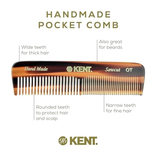 Authentic Handmade Men's Pocket Comb,Dark Brown, 110mm
