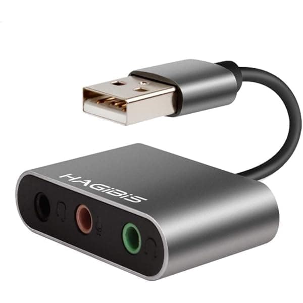 INICIO USB External Sound Card Adapter 3 in 1 USB to 3.5mm Headphone and Microphone Jack CTIA Audio Adapter Mic Stereo 3 Port for Windows, Mac, Linux, PC, Laptops, Desktops, PS4