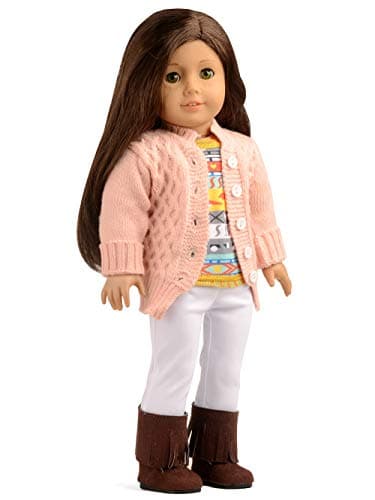 sweet dolly Doll Clothes 4Pc. Sweater Cardigan Set with Doll Boots for 18" American Girl Dolls