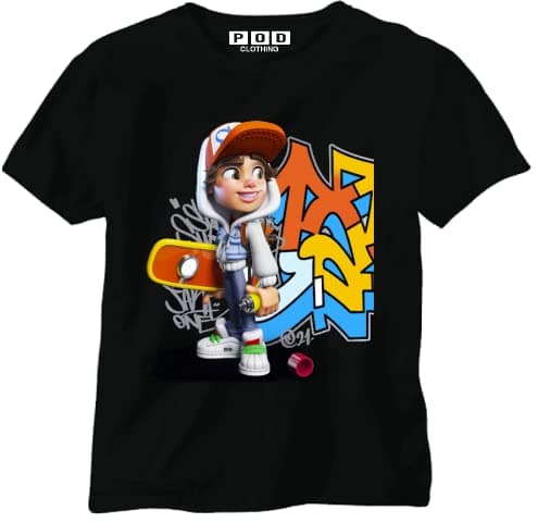 Jake Subway Surfer T shirts for Kids, Alpha Group Subway Surfers Mini Figure Collection Unisex T shirt for Kids Game Skating Surfing tops tees collection for boy girl shirt