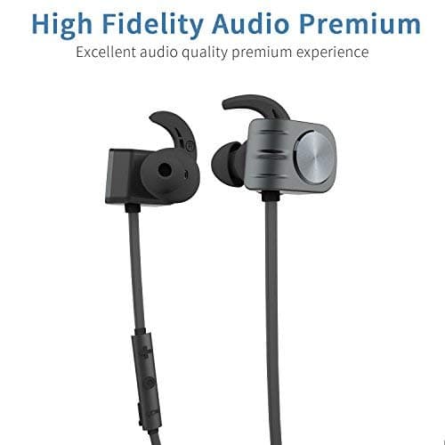 COSPOR Wireless Headphones Bluetooth with Magnetic Design Stereo In-Ear Headset Built in Mic for Workout and Sports Gym(Black)