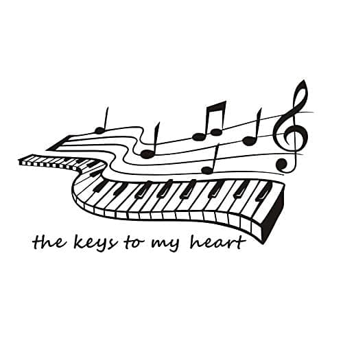 Kitchen Decoration Wall Stickers, Wall Tattoo Art, Dctop My He Piano Music Key 74X43 Cm