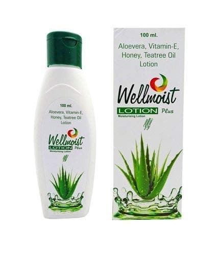 Wellmoist Plus Moisturising Lotion – Aloe Vera, Vitamin – E, Honey, Tea Tree Oil - 100ml (Pack of 1)
