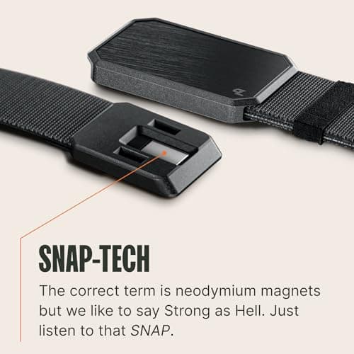 Groove Life Hero Groove Belt Flag Black/Black - Men's Stretch Nylon Belt with Magnetic Aluminum Buckle, Lifetime Coverage - X-Large (41-50)