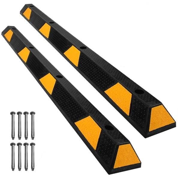ScinoTecHeavy Duty Rubber Parking Curb Target High Reflective Yellow Safety Stripes