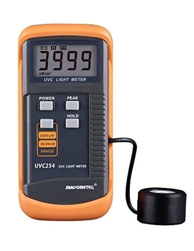 U V C254 U V C Light Meter, 1uW/cm²～39.99mW/cm², 254nm Peak wavelength