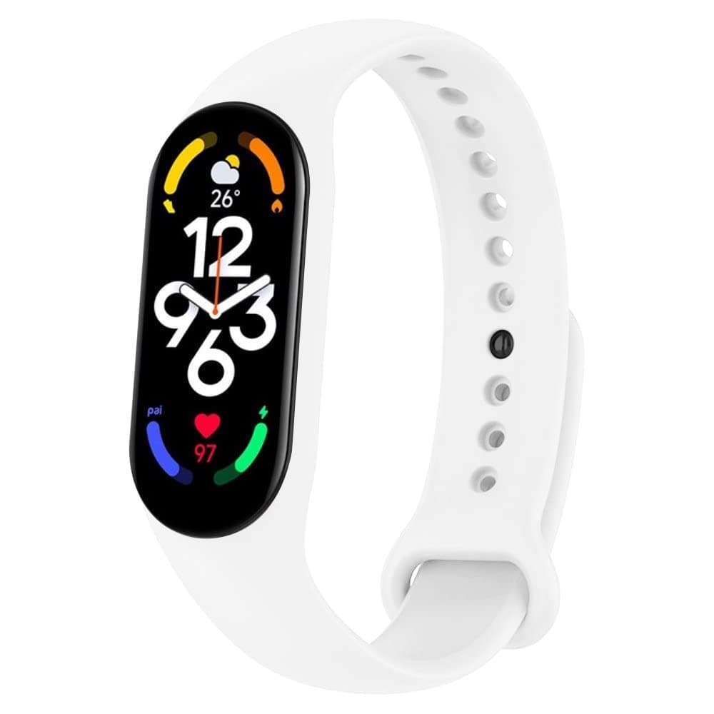 MARGOUN for Xiaomi mi band 7 Strap Silicone Watch Band Smartwatch Wristband Replacement Accessories Strap Bracelet (white)