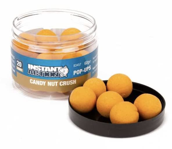 Nash Candy Nut Crush Pop Ups Brown - Pop Up Boilie with Nut Flavour for Carp Fishing - Carp Bait Brown