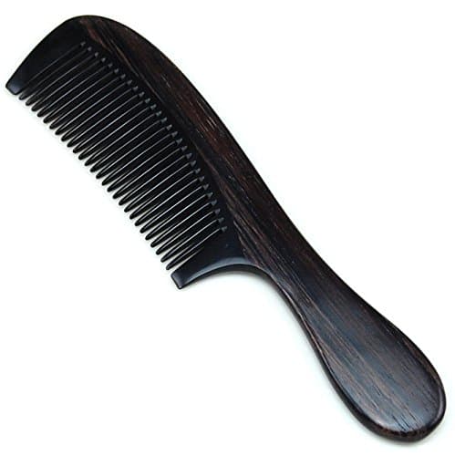 Joyo Handmade Natural Buffalo Horn Massage Comb with Ebony Wood Handle 7.2" (18.5cm)