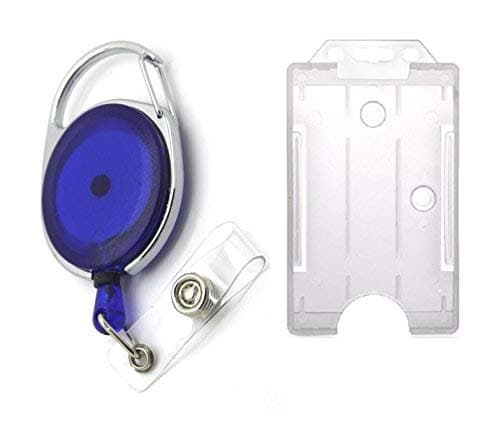Oval Shape Retractable YoYo Clip, Pulley for Id Card Holder (‎1 ID Card & 2 Pulley)