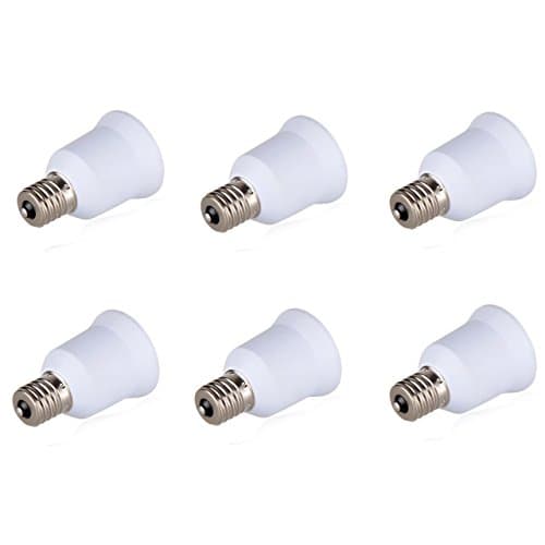 Leader Lead E17 to E26/27 Light Socket, Bulb Base Adapter Converter, Light Socket Adapter, Convert Intermediate Socket (E17) to Media E26/E27, Light Bulb Socket, Pack of 6 Units
