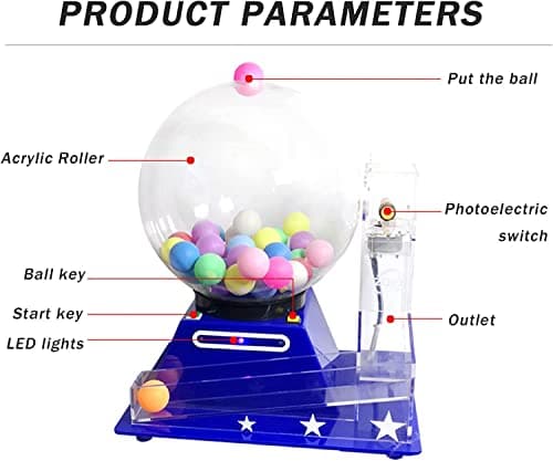 SONLED Electric Lottery Machine, Deluxe Bingo Set, Includes Bingo Cage, Calling Balls, Colorful Chips, Great for Large Groups, Parties