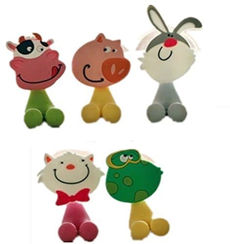 TheWin Pack of 5 Antibacterial Toothbrush Holder, Animal