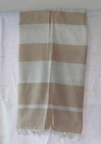 Striped Organic Cotton Fouta Towel (Sage Stripe)