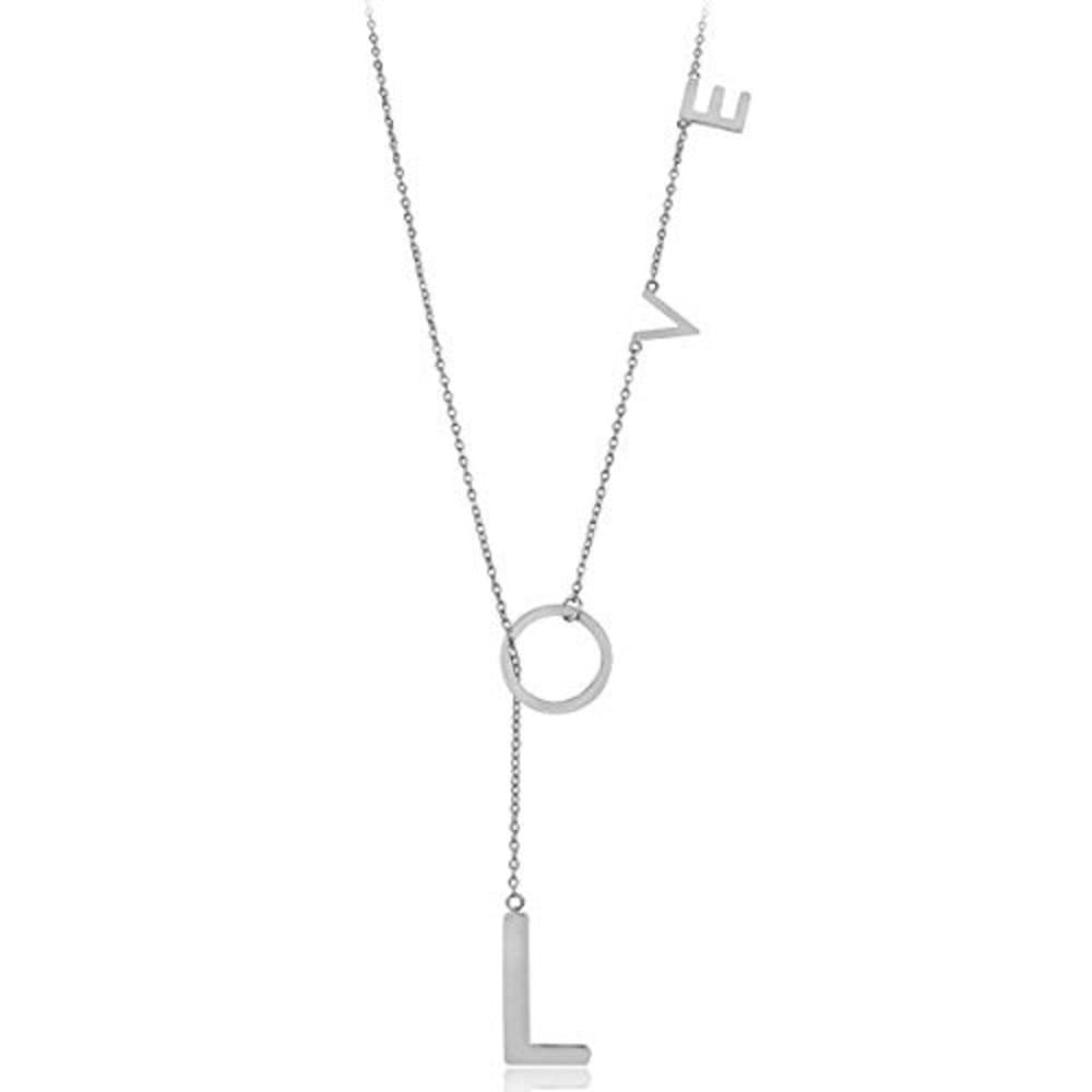Adornia Love Necklace, Y Shaped Lariat, 925 Sterling Silver Necklace for Women, Silver Plated