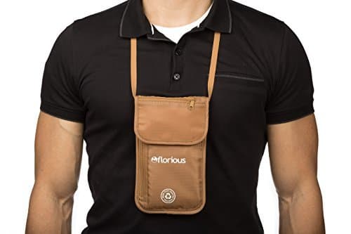 Florious Passport Holder for Neck - Passport Pouch With RFID, Eco-Friendly, Best For Men and Women To Travel, Shop, Go Out