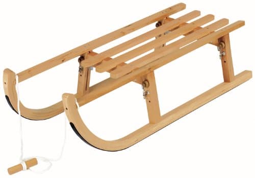 AlpenGaudi Folding Wooden Sledge - 90 cm, Wood