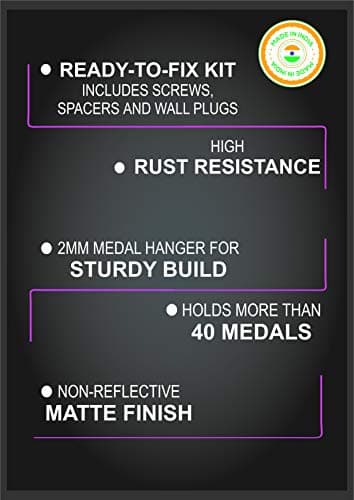 Marathoner Medal Hanger - Black (41 cm x 12 cm)