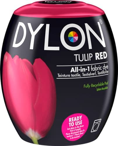 (Tulip Red) - DYLON Machine Dye Pod, Tulip Red, easy-to-use fabric colour for laundry, 12.3 oz (350 g)