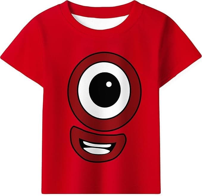 Kid Numbers Shirt Tee Cartoon Daily Playwear Causal Wear Outfits 3-8 T