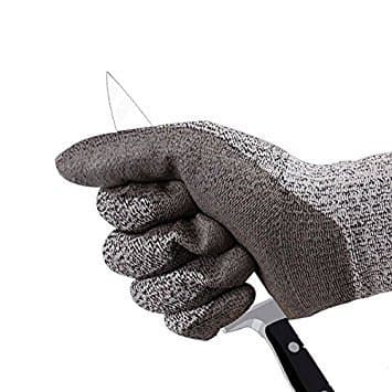 Cut Resistant Gloves Level 5 Protection Food Grade EN388 Certified Safety Gloves for Outdoor Fishing Gardening (Grey)