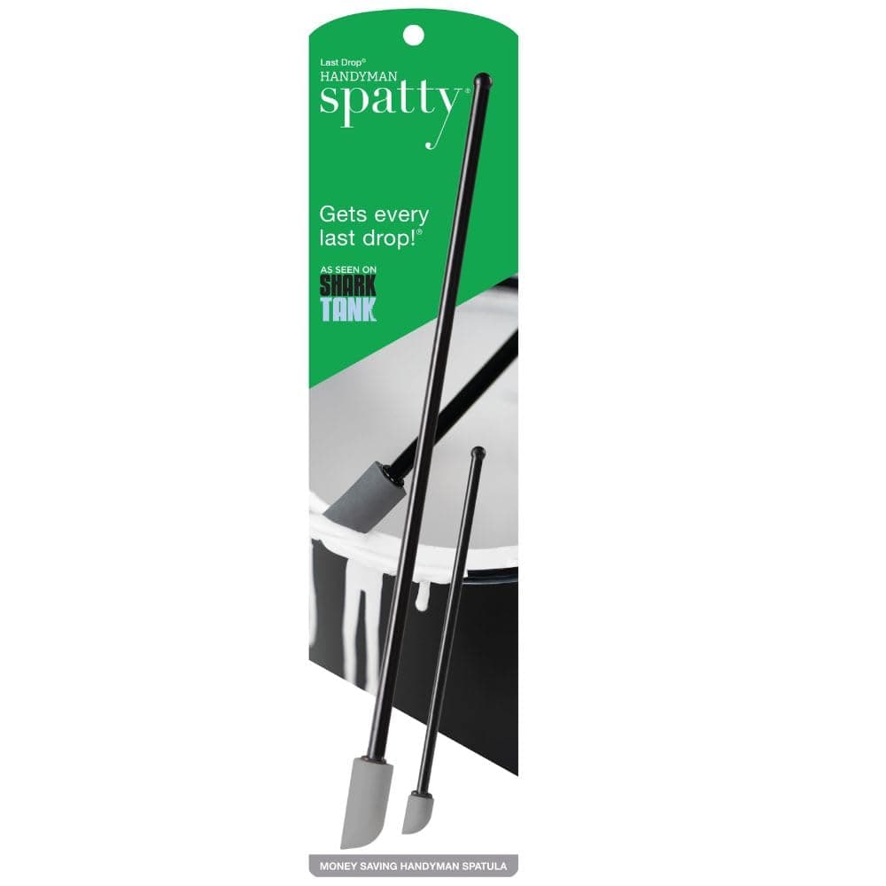 Spatty Daddy Handyman Spatula Set (6 and 12 Inch Black) Shark Tank USA Made Scrapes Last Drop, Spreads Glue, Paint, Putty, Mixes, Gifts for Men Who Have Everything, Cheap Adult Dad Stocking Stuffers