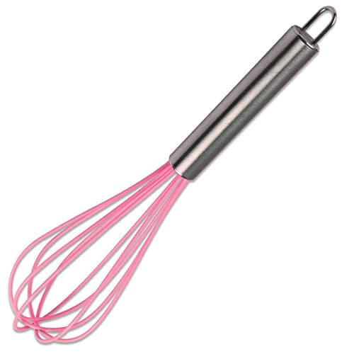 Kitchenware Dana Carrie Stainless Steel kitchen spatula 304 stainless steel silicone kitchen utensils heat resistant silicone spatula non-stick inner pot, Pink Whisk