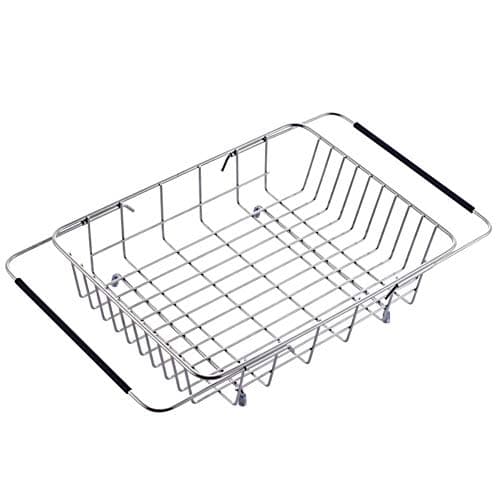 Dish Rack Over Sink, Adjustable Arms Holder Utensil Drainer Functional Drying Organizer for Vegetable and Fruit, Kitchen organizer Strainer Dish Drainer- rustproof stainless steel