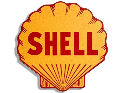 4x4 inch Vintage Shell Logo Shaped Sticker - Gas Sign Rat Rod Motor car Gasoline Vinyl Decal Sticker Car Waterproof Car Decal Bumper Sticker