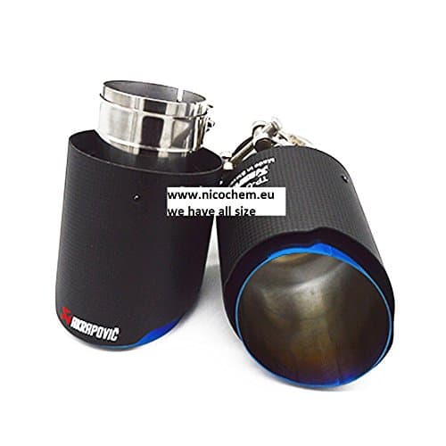 ltipMule Sizes Akrapovic Blue Tip Carbon Fiber Car Exhaust Muffler Pipe For Toyota Audi A4 B5 BMW M3 M4 M5 F30 F10 Accessories (63mm inlet x 101)