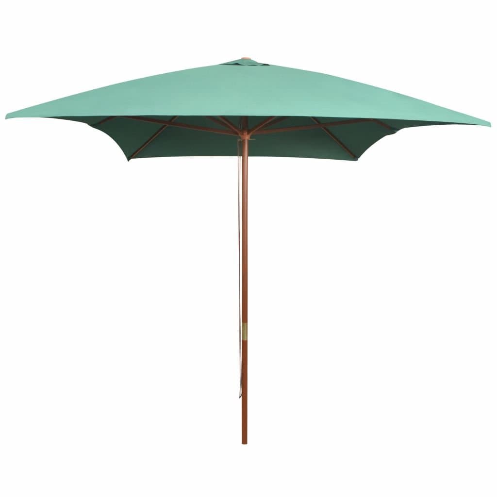 Shengfeng Parasol 200x300 cm with Green Wood Pole. Sail Sun Umbrella Sun Shade Awning Sun Shade Folding Sun Shade Outdoor Garden