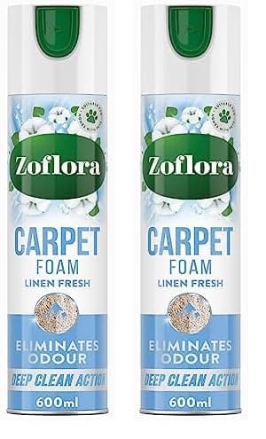 Linen Fresh Carpet Freshener & Care Foam, Carpet Cleaner,Stain Remover Foam for Carpets and Upholstery, Neutralises Odours, Deep Cleans, Pet Safe, 1x 600 ml (Pack of 2)
