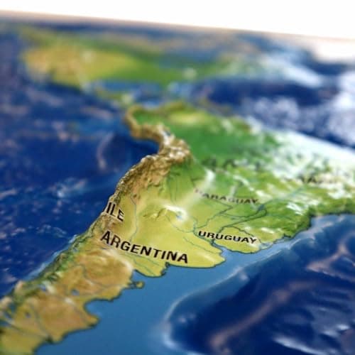 World Ranger 3D Map by Hubbard Scientific | A True Raised Relief Map - You Can Feel the Terrain | Vacuum-formed Molded Map | 36'' x 24'' | Detailed Topography