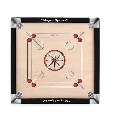 Carrom Board, 20 Inch Small Size, 2-4 Players, Age 12+, Family Game, Includes Coins, Striker, Powder