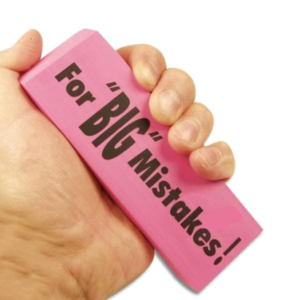 Giant Pink XXL Eraser – “for Big Mistakes” Oversized Novelty Eraser, Funny Stationery Gift, 14 x 5 x 2 cm