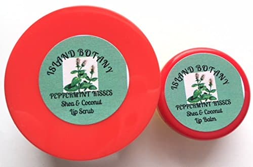 Peppermint Kisses Twin PK. Shea Butter & Coconut oil Lip Balm & Lip Scrub. Edible, Vegan, Organic, unrefined, golden Shea Butter. Soothes, Heals, nourishes, protects, softens, hydrates skin. 1.25 Ozs