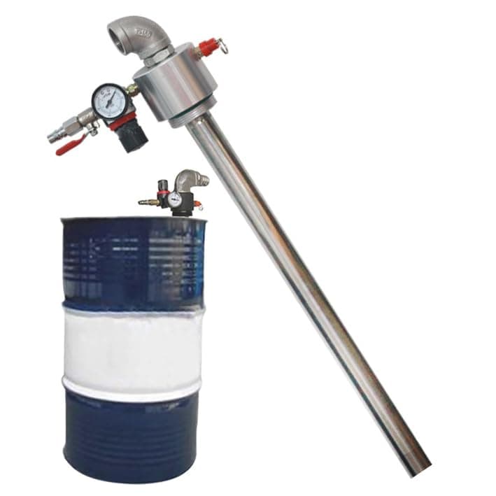 Oil Transfer Pump Air Operated, Special Liquid Pump for 200 Liter Barrels, Stainless Steel Pneumatic Chemical Pump, 30-70L/min Large Flow, Suitable for Pumping and Injection of Diesel Oil and Solvent