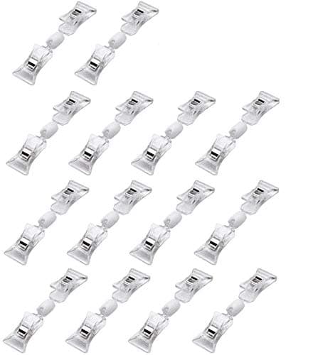 40 Pieces Clear Plastic Rotatable Merchandise Sign Display Mini Clip Tag Holders for Business Cards